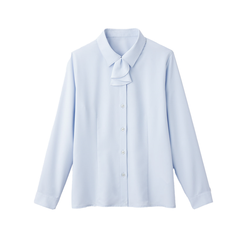 サーヴォ レディース ブラウス 長袖 11号 ブルー GBLL-2457-K1 1枚（ご注文単位1枚）【直送品】