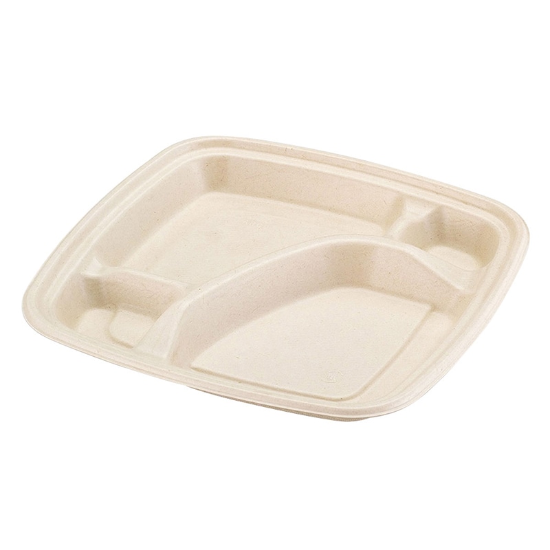 弁当容器 BB竹バガス弁当 ラミ 本体 N23-23A 50枚/袋(ご注文単位6袋)【直送品】