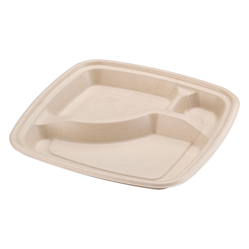 弁当容器 BB竹バガス弁当 ラミ 本体 N23-23B 50枚/袋(ご注文単位6袋)【直送品】