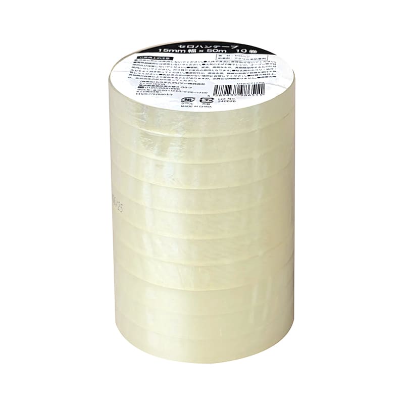 ラクスフォート セロハンテープ 15mm×50m 芯76mm OTS-CT1550 10巻/パック（ご注文単位20パック）【直送品】