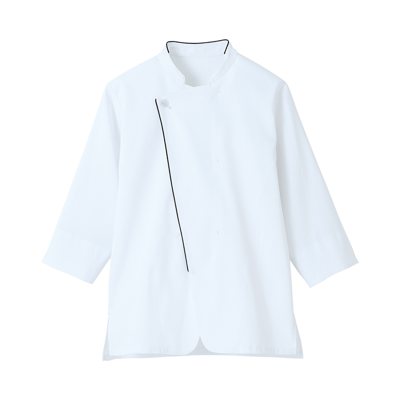 サーヴォ 男女兼用 ショップコート 七分袖 M ホワイト×ブラック LW0901-B9 1枚（ご注文単位1枚）【直送品】