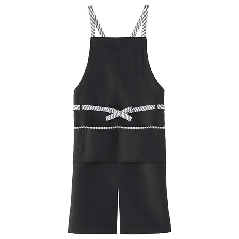 サーヴォ 男女兼用 エプロン 胸当て L ブラック CA1416 1枚(ご注文単位1枚)【直送品】