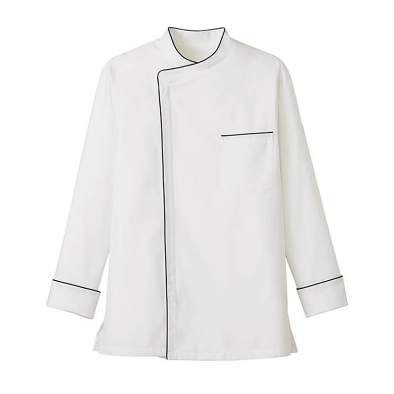 サーヴォ 男女兼用 ショップコート 長袖 S ホワイト×ブラック ET6825 1枚（ご注文単位1枚）【直送品】
