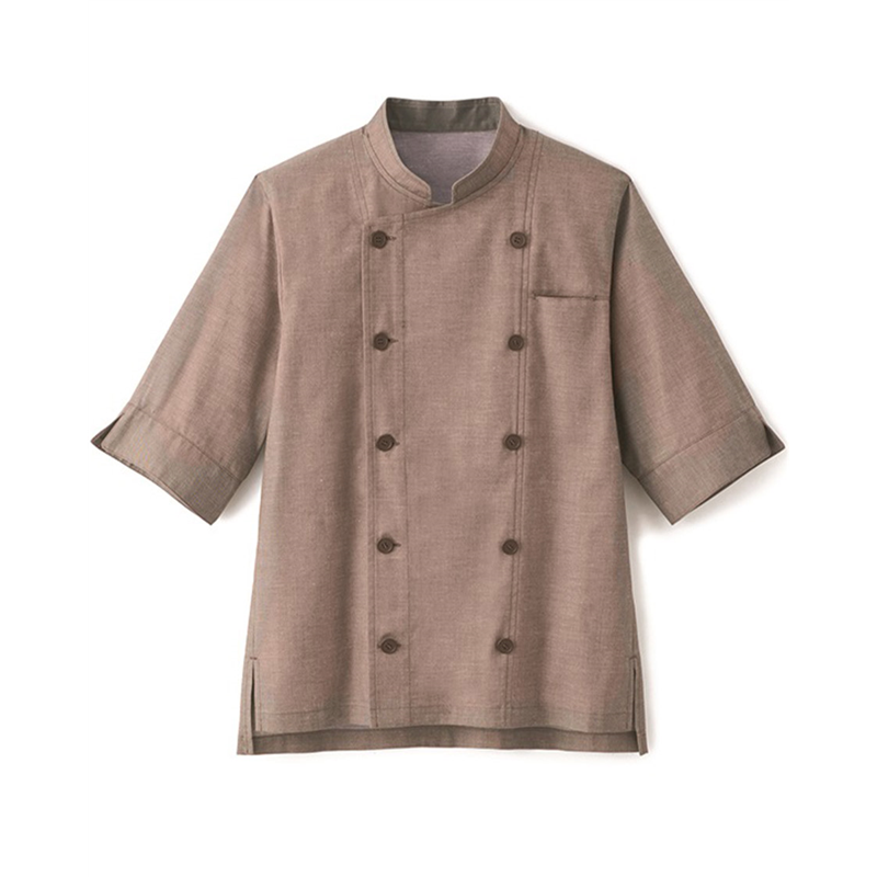 サーヴォ 男女兼用 ショップコート 七分袖 SS 茶 SJAU-1814-C3 1枚(ご注文単位1枚)【直送品】