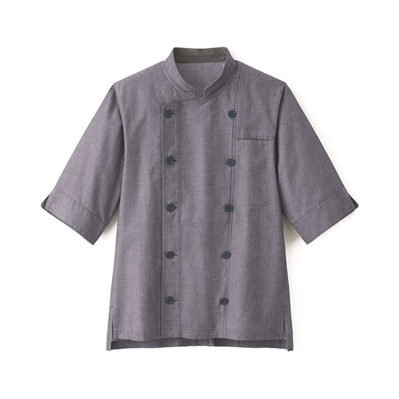 サーヴォ 男女兼用 ショップコート 七分袖 M 紺 SJAU-1814-K3 1枚（ご注文単位1枚）【直送品】