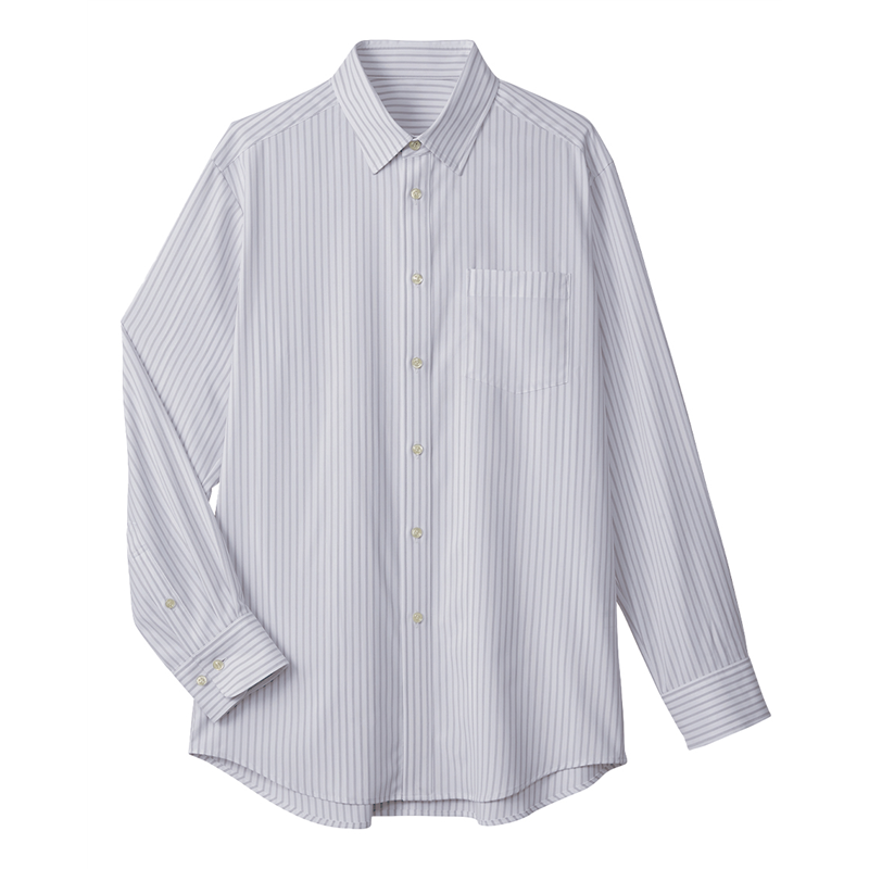 サーヴォ 男女兼用 シャツ 長袖 L グレー SW1500-B6 1枚(ご注文単位1枚)【直送品】