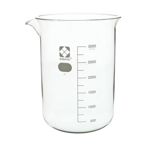 柴田 ビーカー 目安目盛付 3L 010020-3000 1個(ご注文単位1個)【直送品】