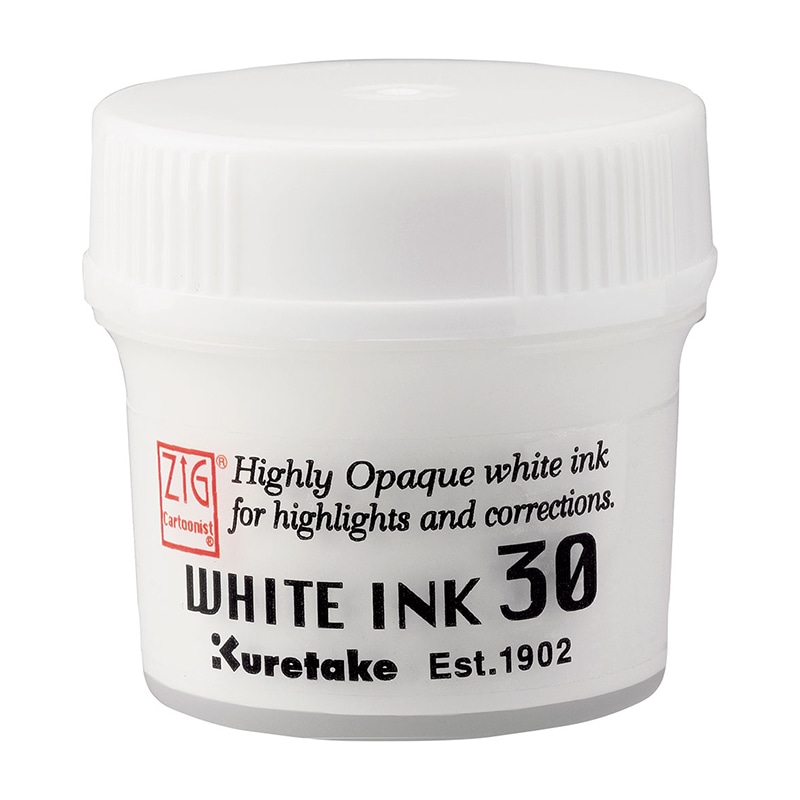 呉竹 カラーインク ZIG CARTOOONIST WHITE INK 30g CNCE201-3 1本(ご注文単位10本)【直送品】