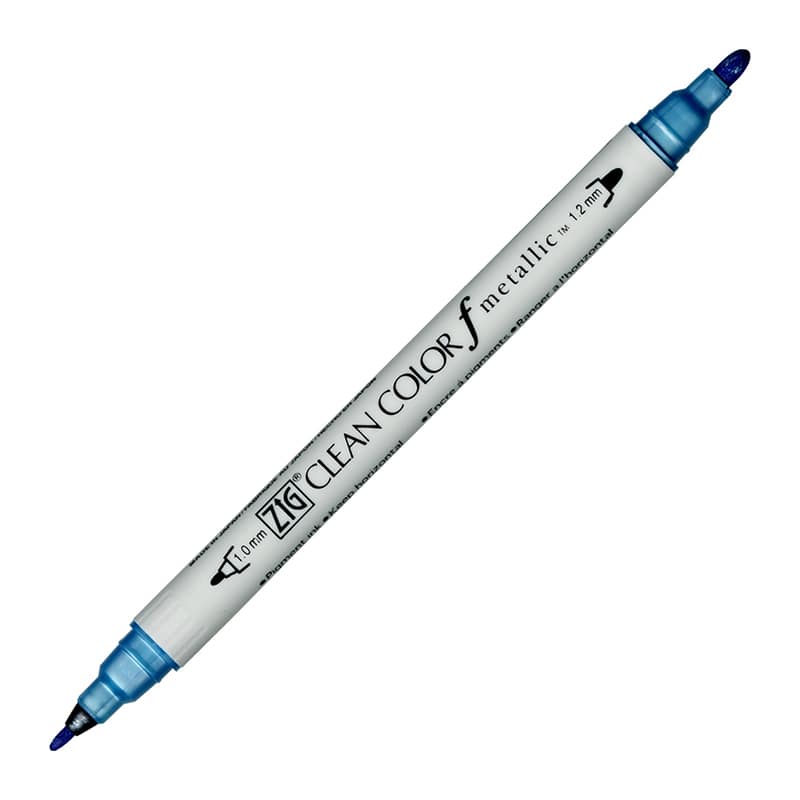 呉竹 水性マーカー　ZIG　クリーンカラーf　メタリック No.125　ブルー TCS-8000-125 1本（ご注文単位5本）【直送品】