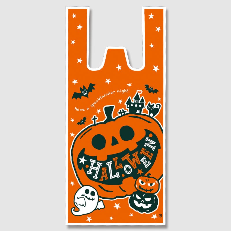 HEIKO ハロウィンレジ袋 バイオハンドハイパー No.20 ビッグスマイル 100枚/袋