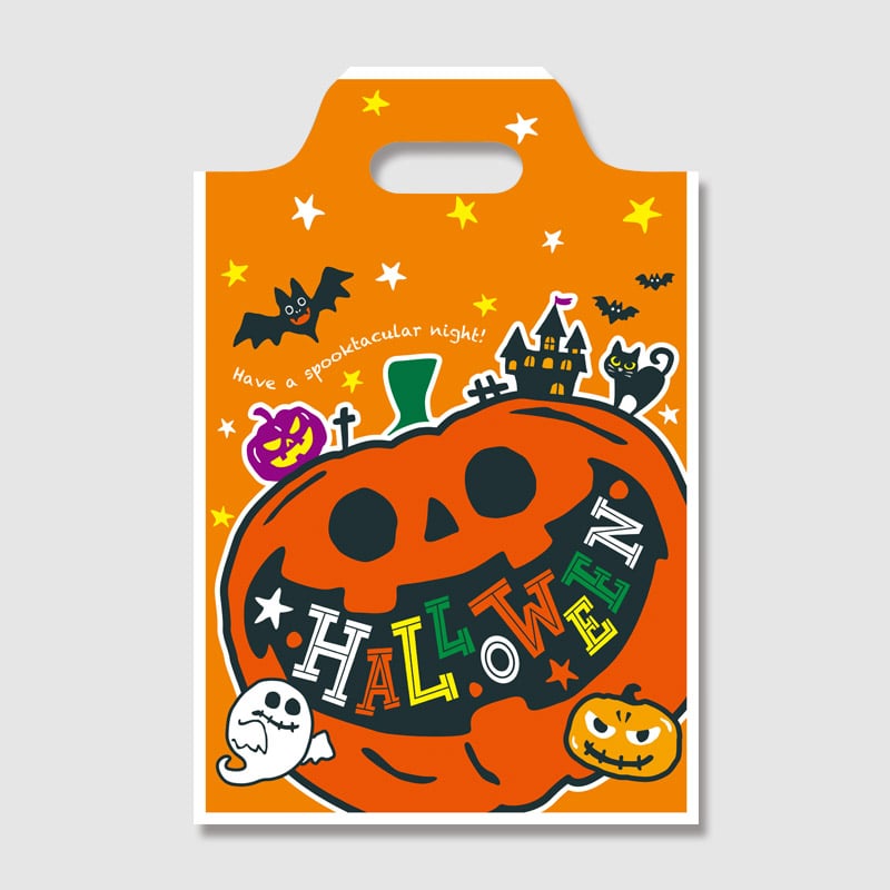 HEIKO ハロウィン手抜きポリ袋 バイオハンディバッグ 3S ビッグスマイル 100枚/袋