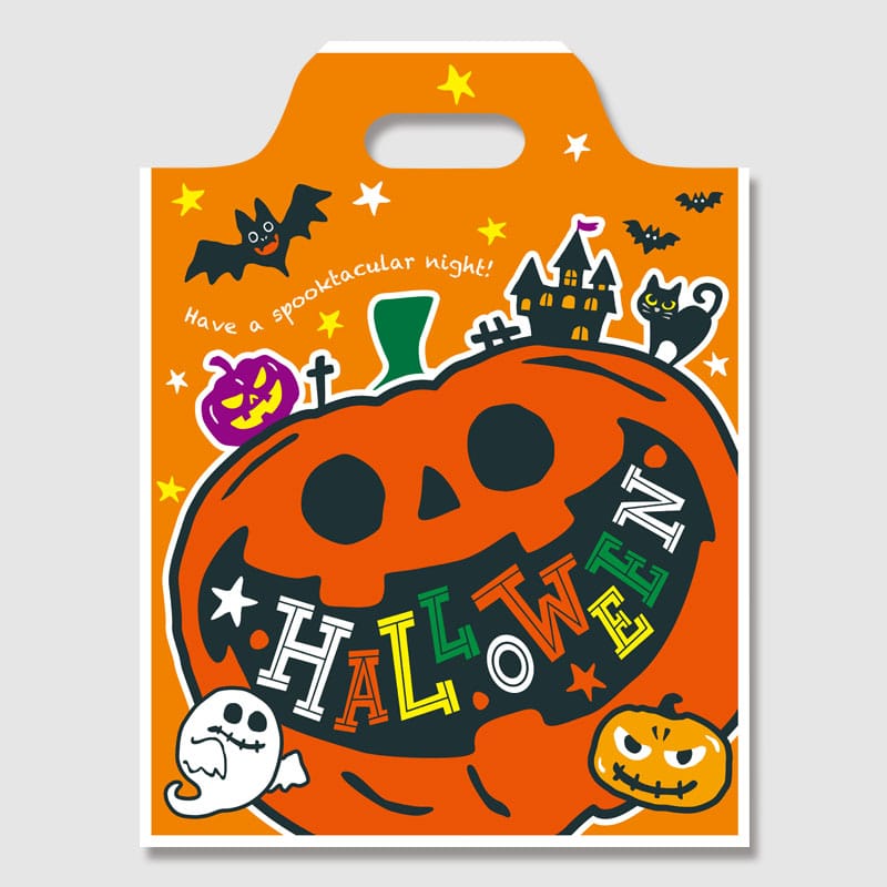 HEIKO ハロウィン手抜きポリ袋 バイオハンディバッグ SS ビッグスマイル 100枚/袋