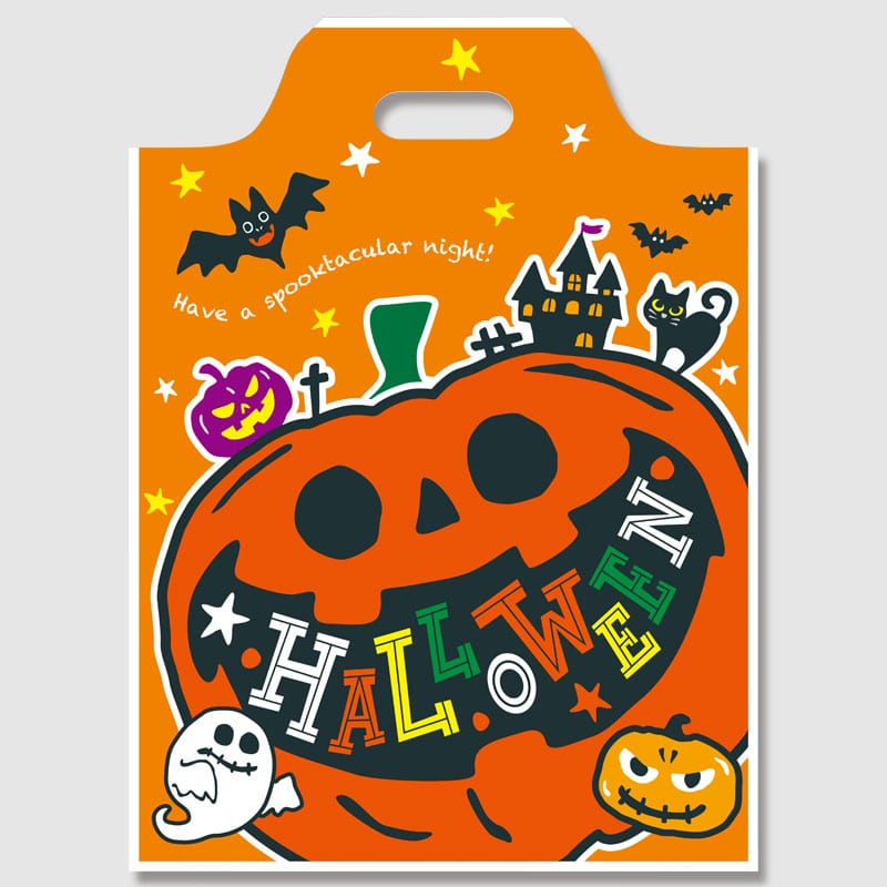 HEIKO ハロウィン手抜きポリ袋 バイオハンディバッグ S ビッグスマイル 100枚/袋