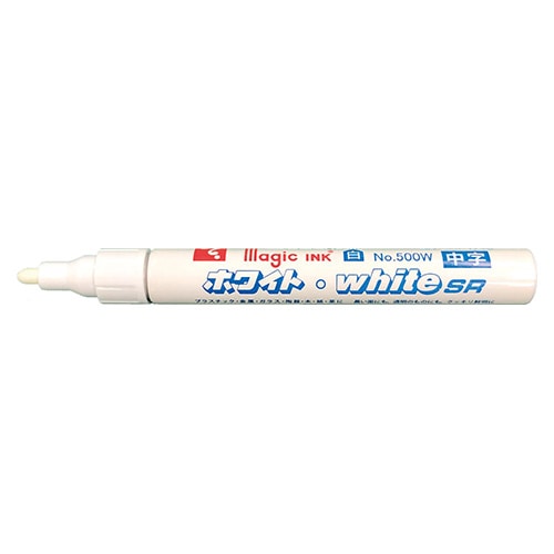 寺西化学工業 ペイントマーカー　マジックインキ　ホワイト　SR 中字　白 M500W 1本（ご注文単位10本）【直送品】