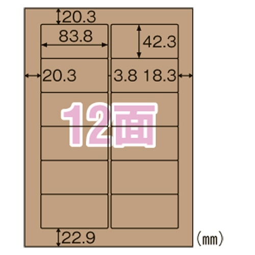 OPD861 クラフト紙ラベルダーク 12面 1パック (ご注文単位1パック)【直送品】