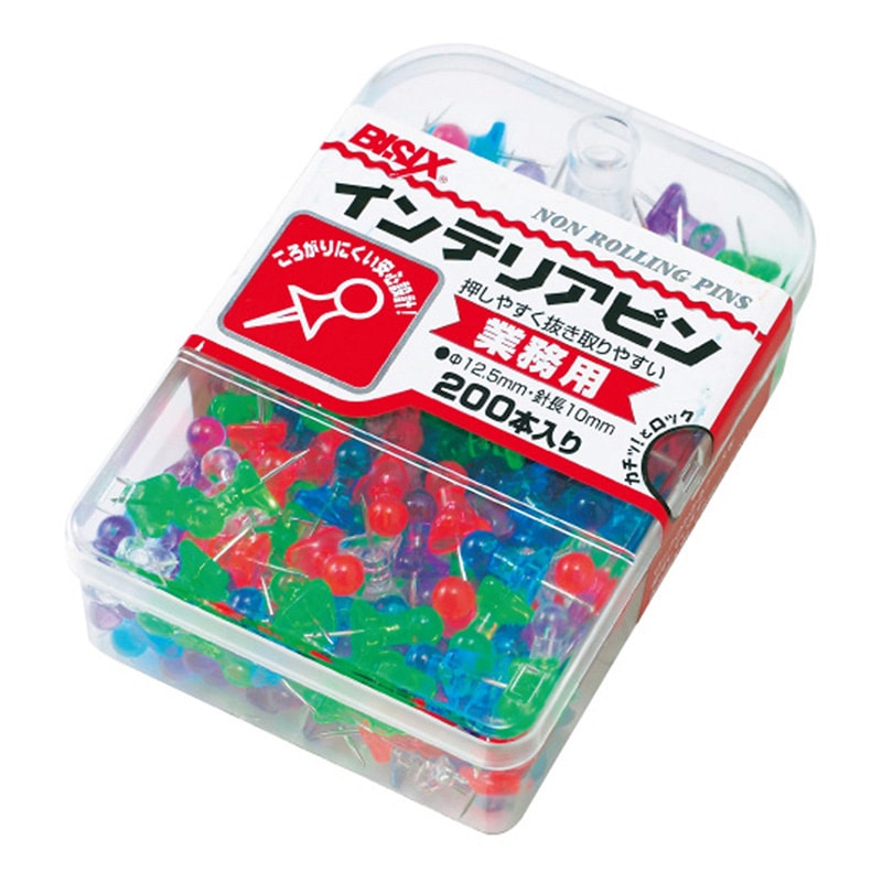 ミツヤ インテリアピン 色込 200本箱入 BX3-5-AS 1個（ご注文単位3個）【直送品】