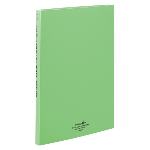 N-5015-6 クリヤーブツク A4 15P 黄緑 1冊 (ご注文単位1冊)【直送品】