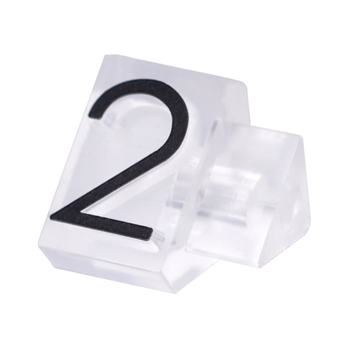 友屋 ニュープライスキューブ 補充用単品 L用 透明/黒文字 「2」 20粒 07105CL2 1袋(ご注文単位2袋)【直送品】