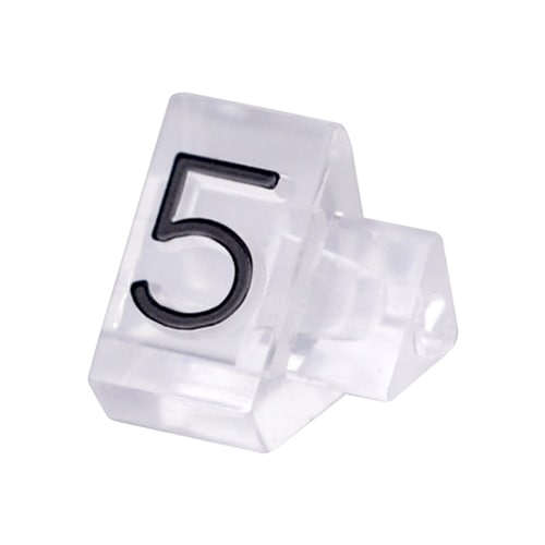 友屋 ニュープライスキューブ 補充用単品 M用 透明/黒文字 「5」 20粒 07106CL5 1袋(ご注文単位2袋)【直送品】