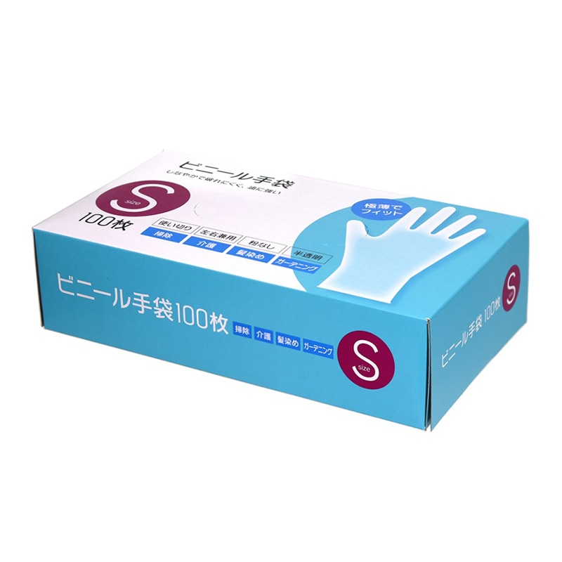 大和物産 ビニール手袋 S 100枚入 1箱(ご注文単位20箱)【直送品】