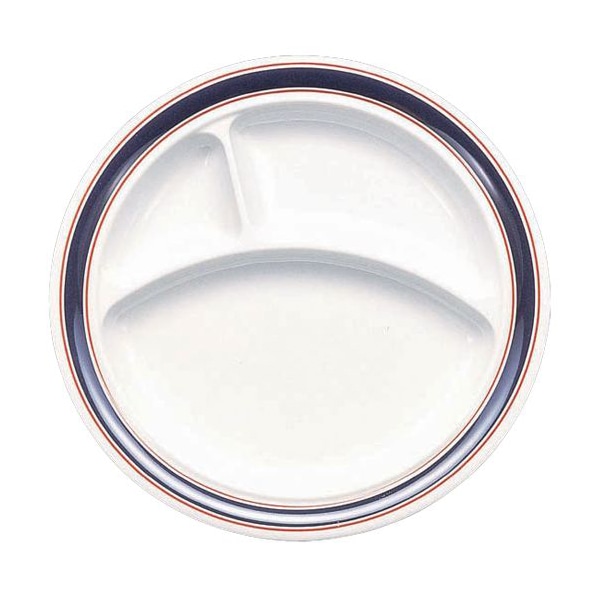 台和 メラミン食器 三ツ切ランチ皿 ブルーライン CL-21-B 1枚(ご注文単位1枚)【直送品】