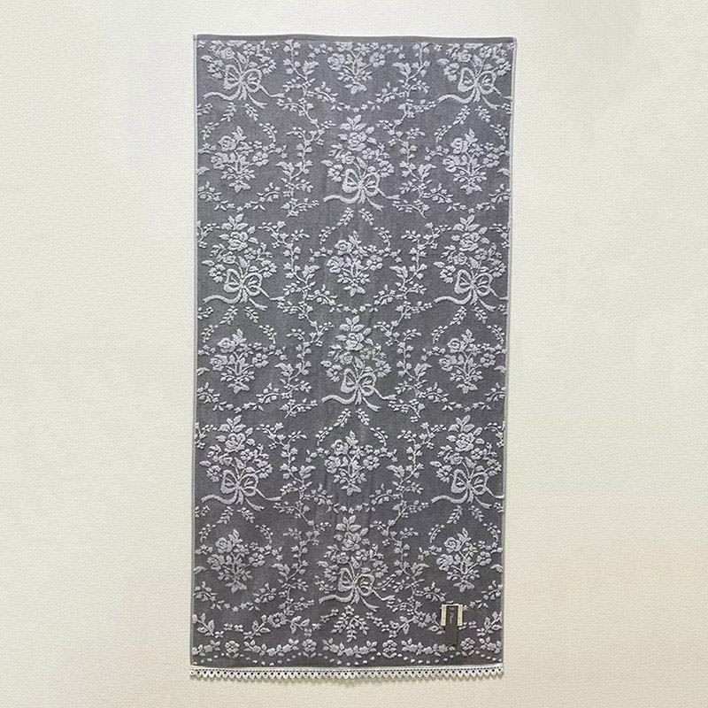 UCHINO ローズブーケ バスタオル グレー 6130B398GY 1枚(ご注文単位4枚)【直送品】
