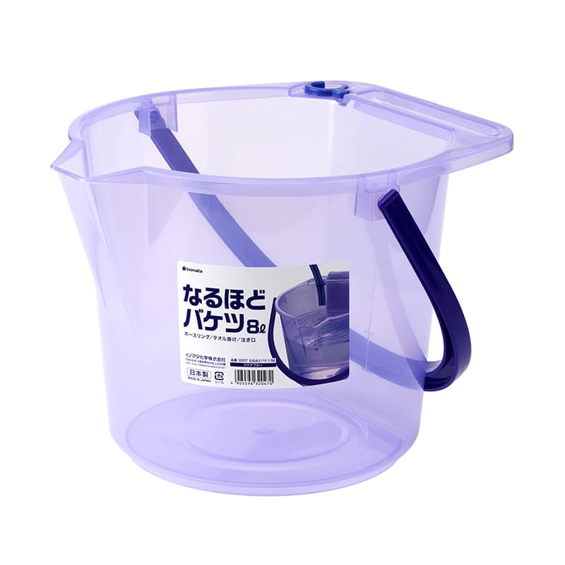 イノマタ化学 なるほどバケツ 8L アクアブルー 3207 1個（ご注文単位1個）【直送品】