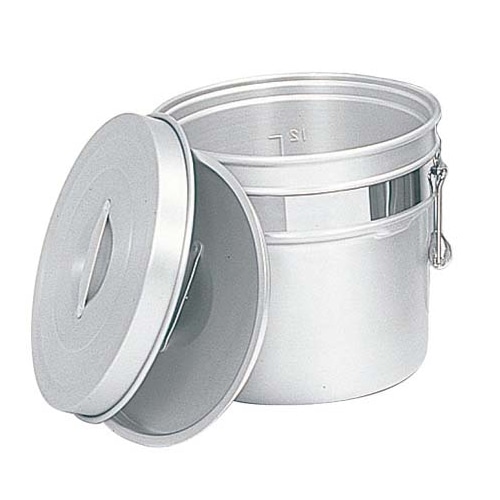 アルマイト 段付二重食缶 249-R 14L φ320×H297 1個(ご注文単位1個)【直送品】
