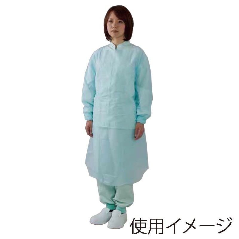 川西工業 ガードファイン袖付きエプロン 4447 ブルー 10枚/箱