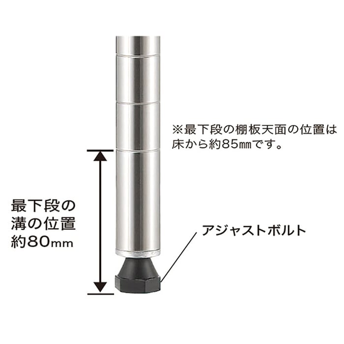 エレクター シェルフパーツ ベーシック ポール 1200mm ホワイト 2本入 1組(ご注文単位1組)【直送品】