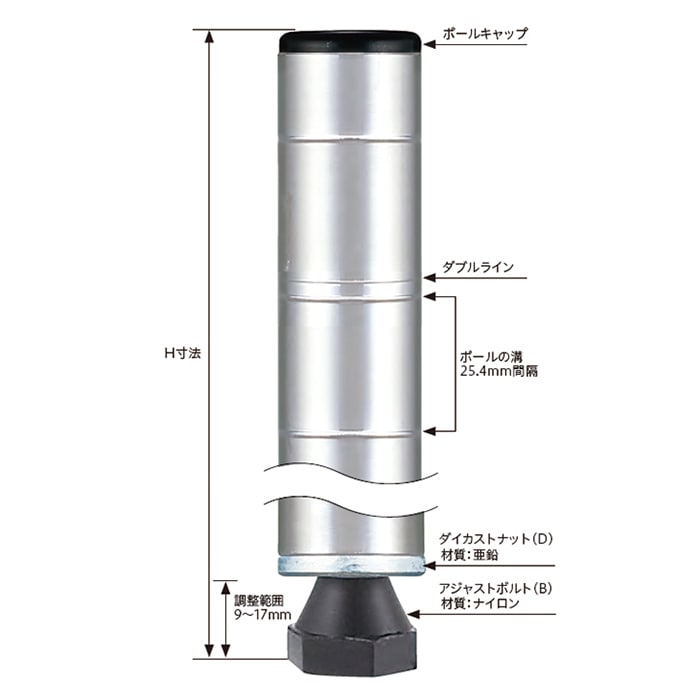 エレクター シェルフパーツ ベーシック ポール 1200mm ホワイト 2本入 1組(ご注文単位1組)【直送品】