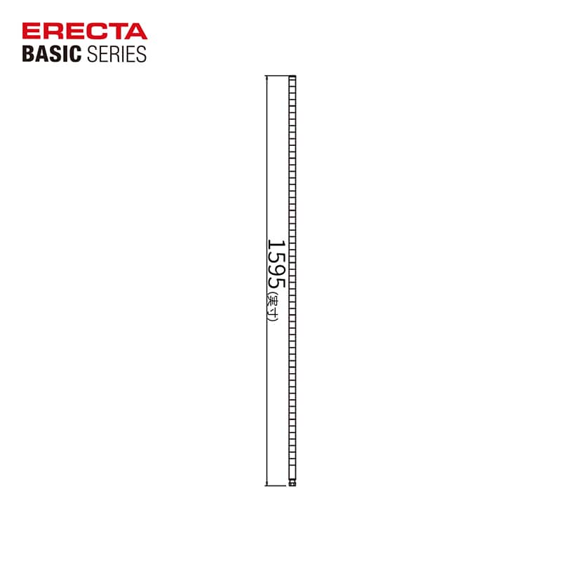 エレクター シェルフパーツ ベーシック ポール 1600mm ブラック 2本入 1組(ご注文単位1組)【直送品】