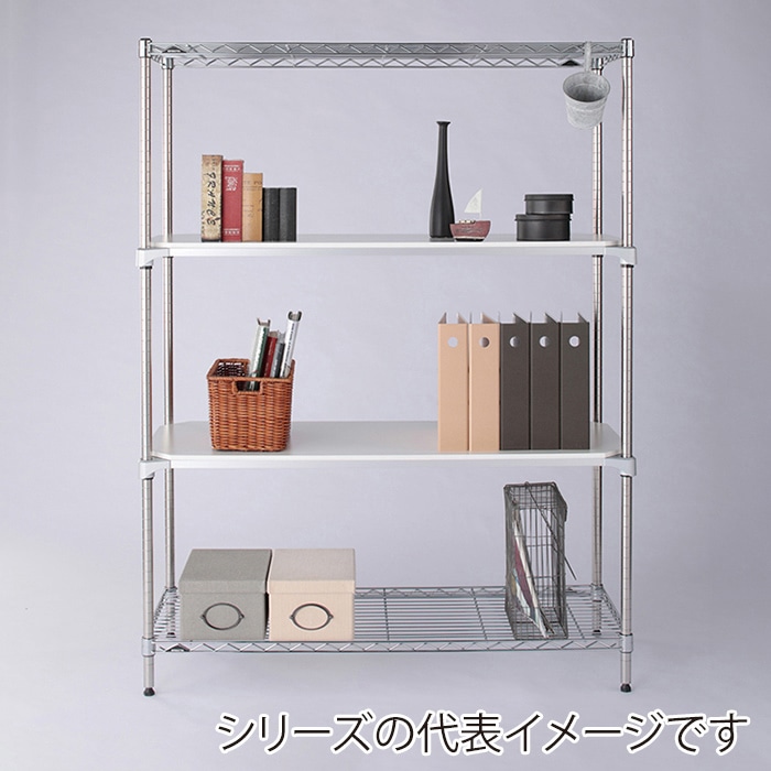 エレクター シェルフパーツ　ベーシック　ウッドシェルフ　棚用 W750×D450mm　ホワイトウッド シルバーフレーム 1枚（ご注文単位1枚）【直送品】