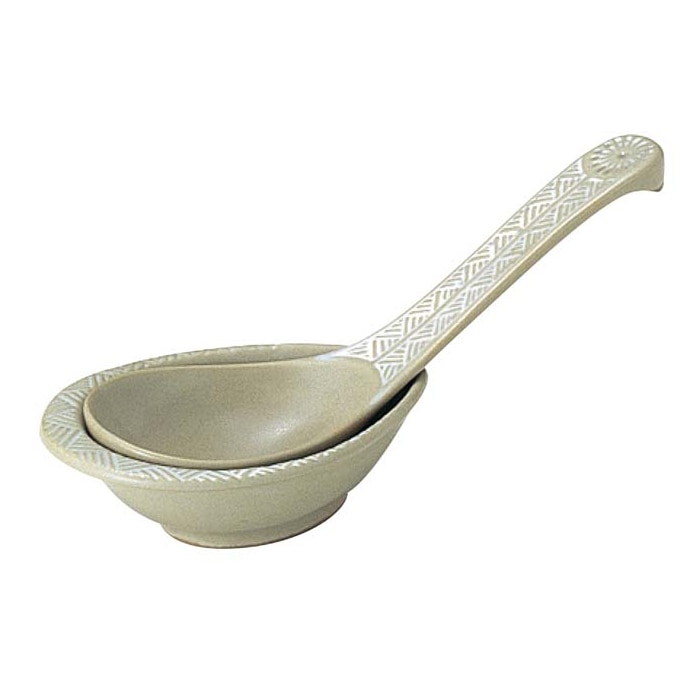 銀峯みしま レンゲセット 小(台付)01-2019 1個(ご注文単位1個)【直送品】