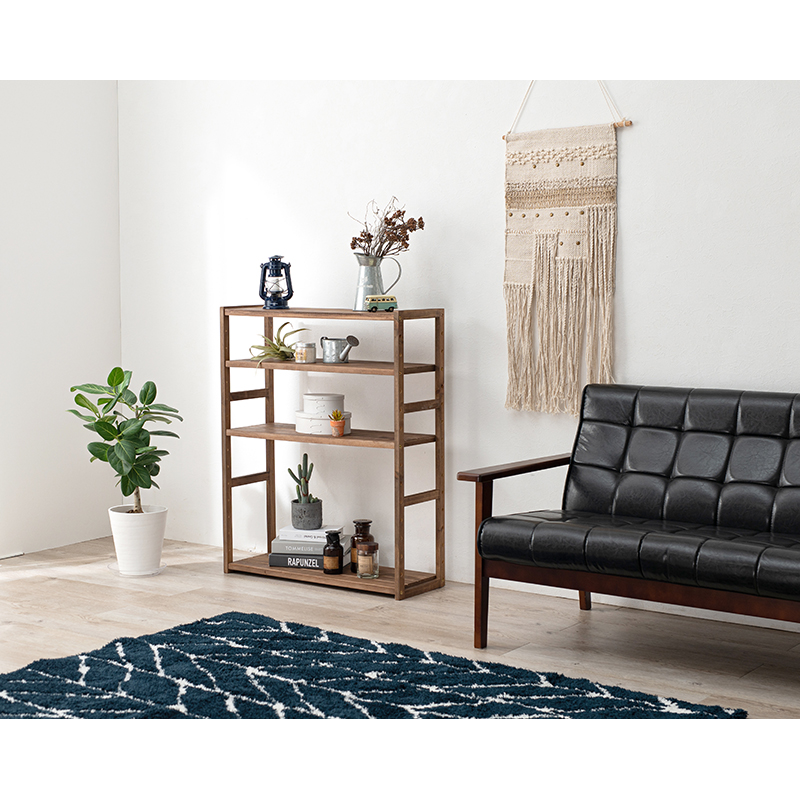 萩原 オープンラック 幅75cm 4段 ライトブラウン MCC-6143LBR 1台(ご注文単位1台)【直送品】