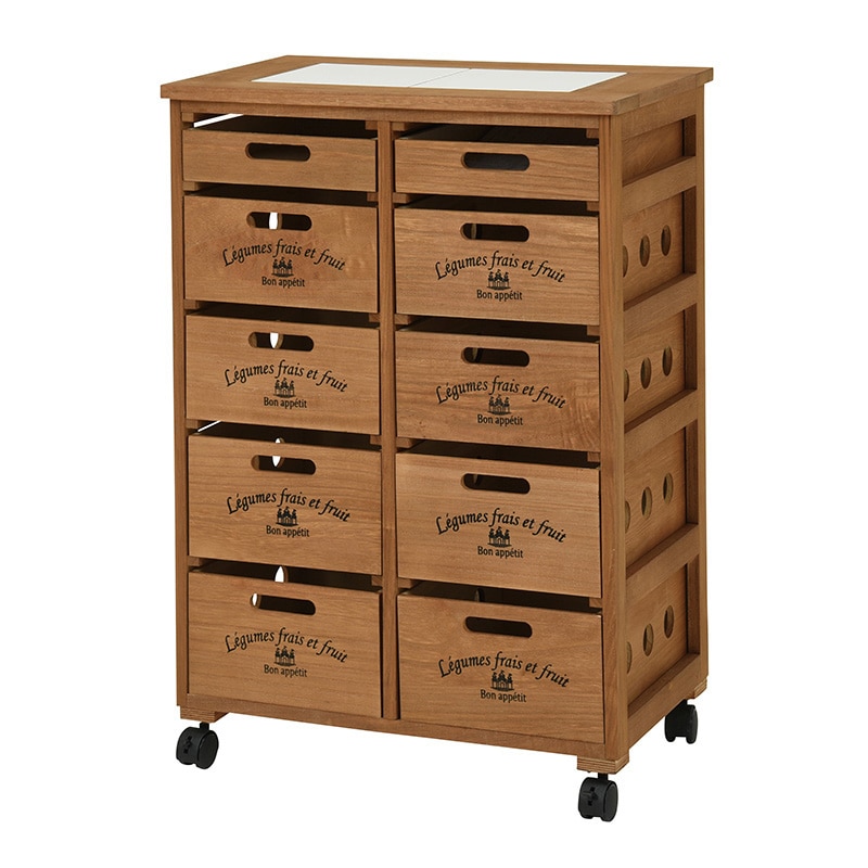 萩原 ストッカー ライトブラウン MUD-6735LBR 1台(ご注文単位1台)【直送品】