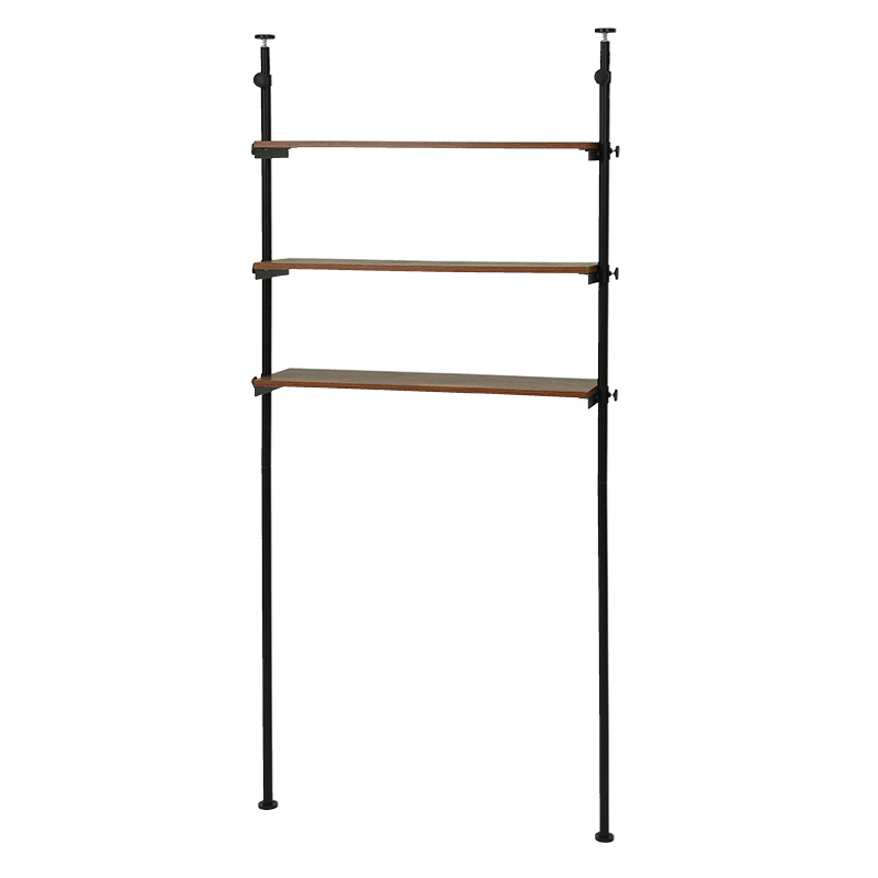 萩原 突っ張り洗濯機ラック 幅90cm ブラウン×ブラック KTR-3154BR 1台(ご注文単位1台)【直送品】