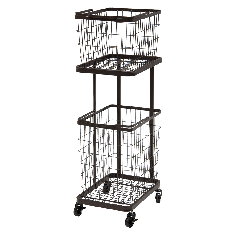 萩原 ランドリーバスケット　幅33cm ダークブラウン KR-3945DBR 1台（ご注文単位1台）【直送品】
