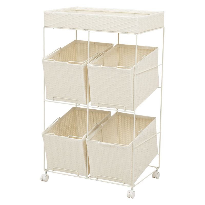 萩原 ランドリーラック　幅56cm ホワイト RAN-2426WH 1台（ご注文単位1台）【直送品】