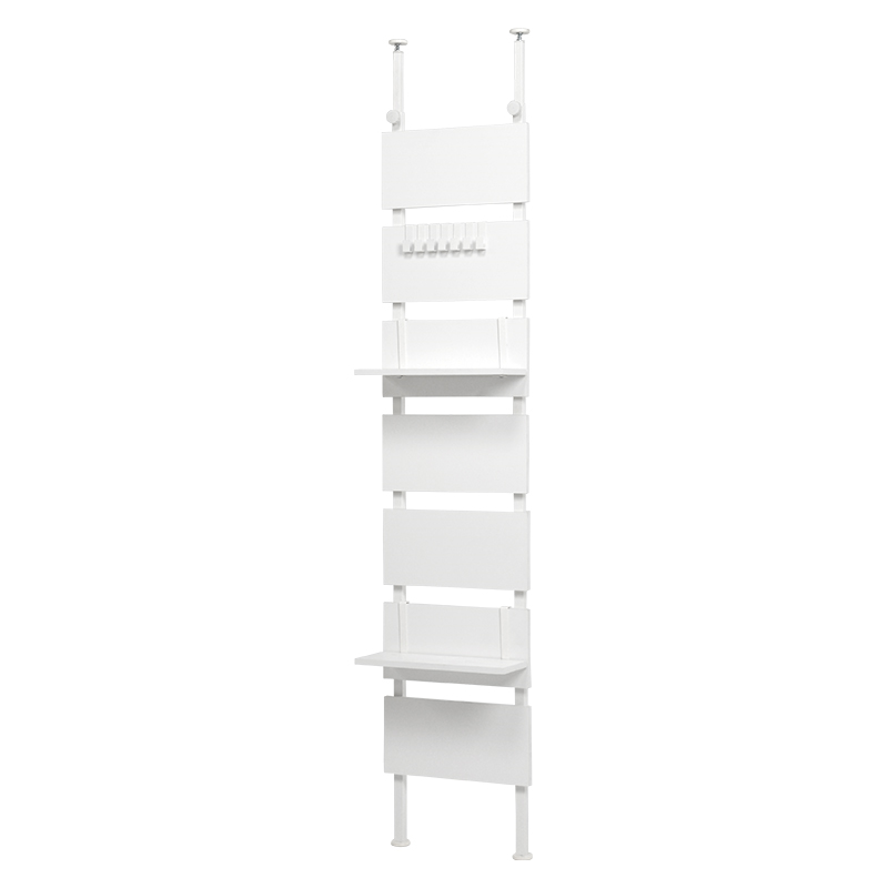 萩原 突っ張り式ウォールラック　幅40cm ホワイト×ホワイト KTR-3146WH 1台（ご注文単位1台）【直送品】