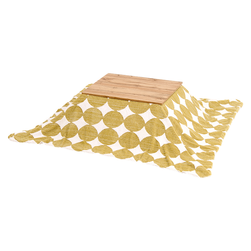 萩原 カルテスこたつ　75×60cm　うす掛け布団セット 丸柄　グリーン カルテス7560＋スノウ7560SGR 1セット（ご注文単位1セット）【直送品】