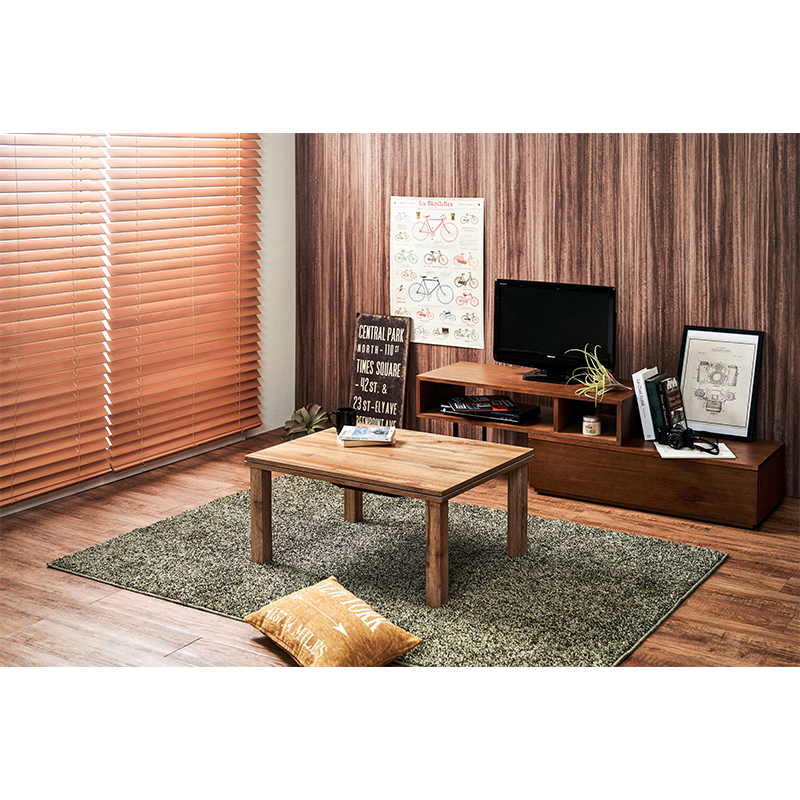 萩原 カルテスこたつ　75×60cm　うす掛け布団セット 丸柄　グリーン カルテス7560＋スノウ7560SGR 1セット（ご注文単位1セット）【直送品】