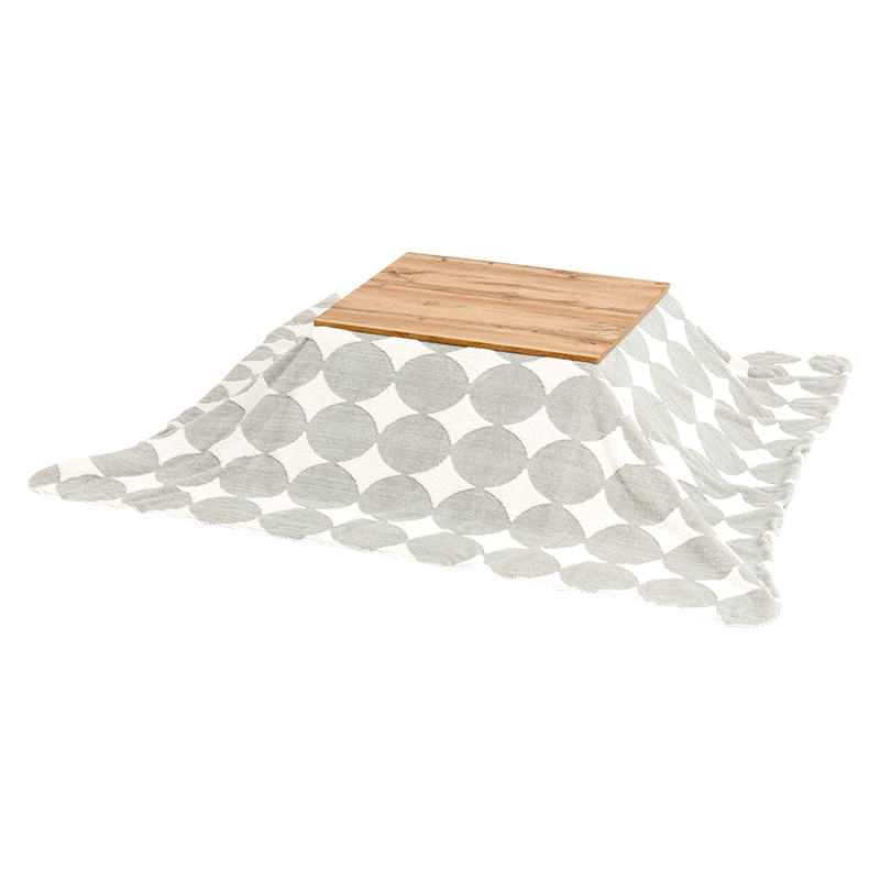 萩原 カルテスこたつ　75×60cm　うす掛け布団セット 丸柄　グレー カルテス7560＋スノウ7560SGY 1セット（ご注文単位1セット）【直送品】