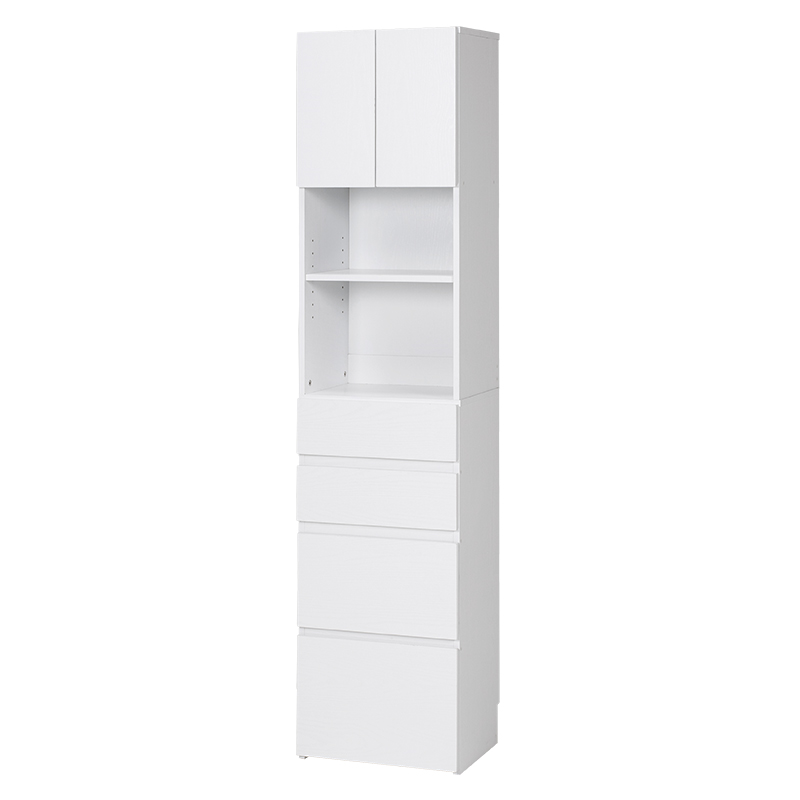 萩原 すき間収納ラック ハイタイプ 幅41cm ホワイト RCC-1625WS 1台(ご注文単位1台)【直送品】