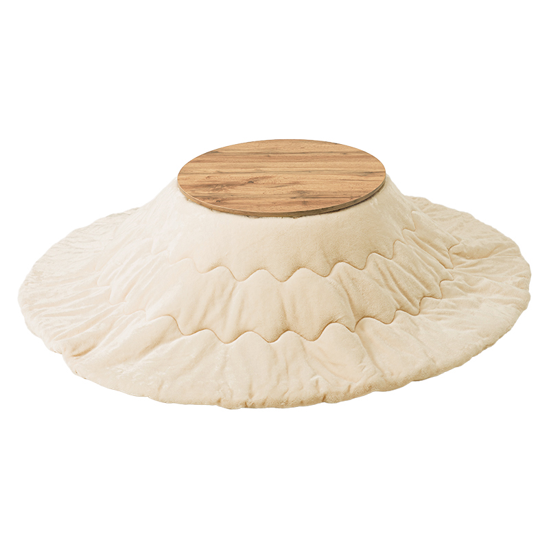 萩原 折りたたみこたつ モネ 掛布団セット ナチュラル／メレンゲアイボリー モネ68NA+メレンゲKF190R-I 1セット（ご注文単位1セット）【直送品】