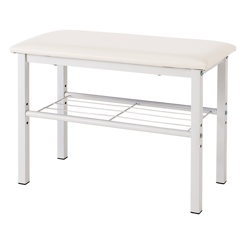 萩原 玄関ベンチ 幅61cm ホワイト VB-7936WH 1台(ご注文単位1台)【直送品】