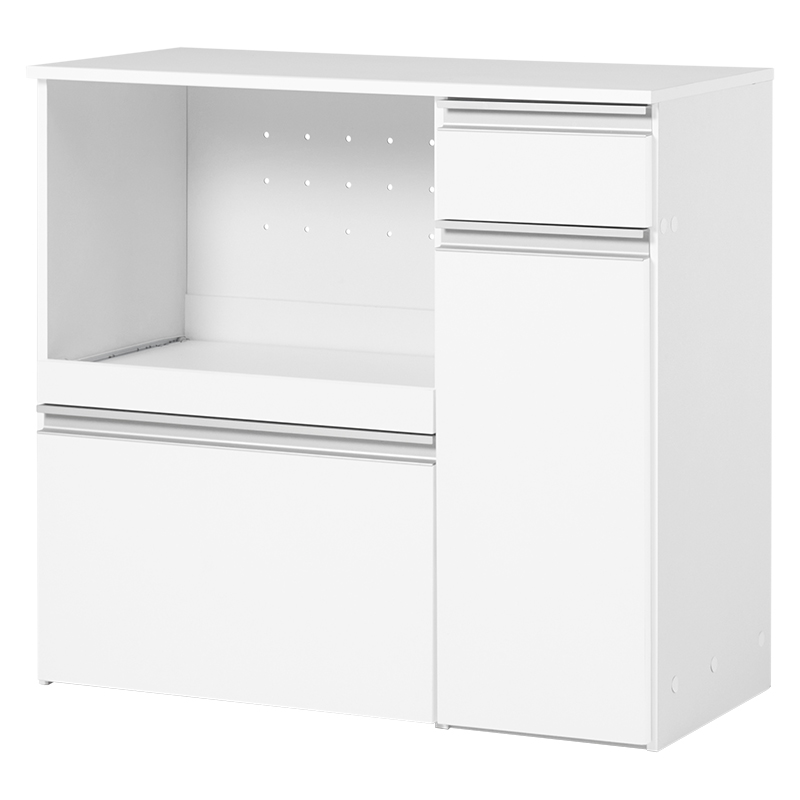 萩原 キッチンカウンター 収納庫タイプ 幅89cm ホワイト VKC-7155WH 1台(ご注文単位1台)【直送品】