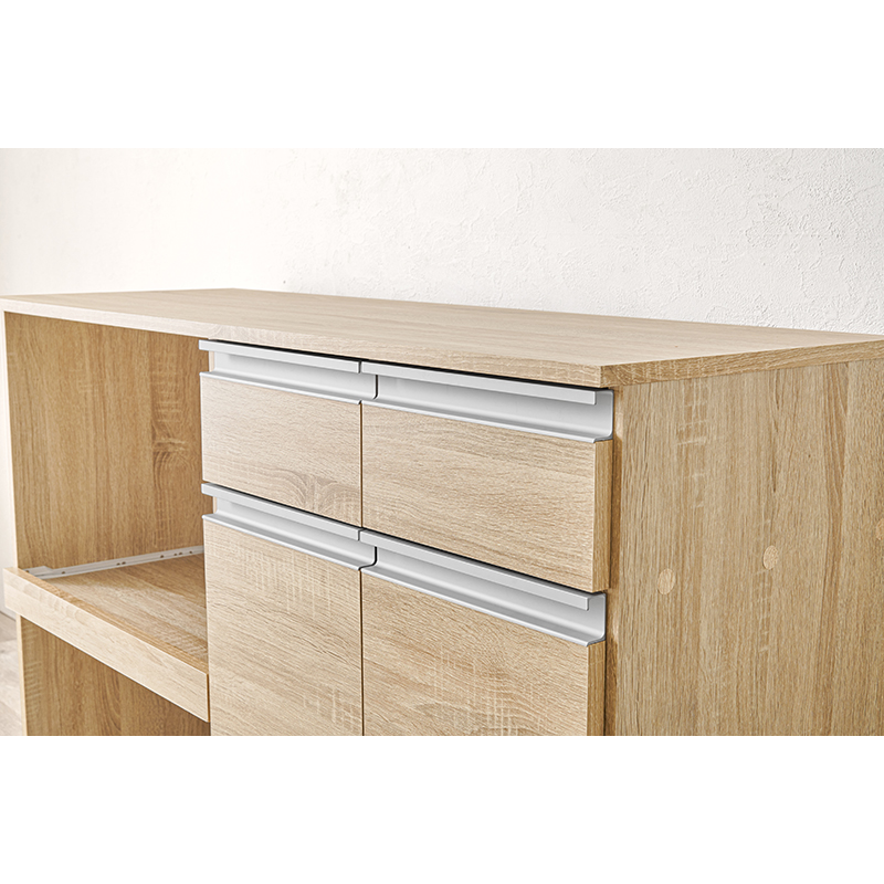 萩原 キッチンカウンター 収納庫タイプ 幅118cm ナチュラル VKC-7156NA 1台(ご注文単位1台)【直送品】