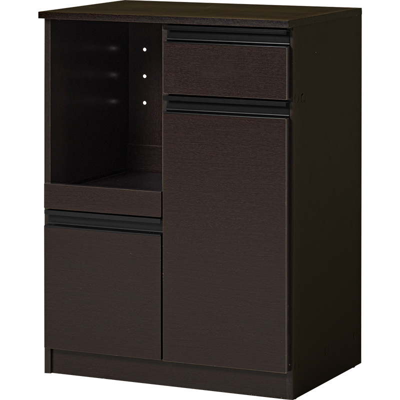 萩原 キッチンカウンター 扉収納タイプ 幅60cm ダークブラウン VKC-7142DBR 1台(ご注文単位1台)【直送品】