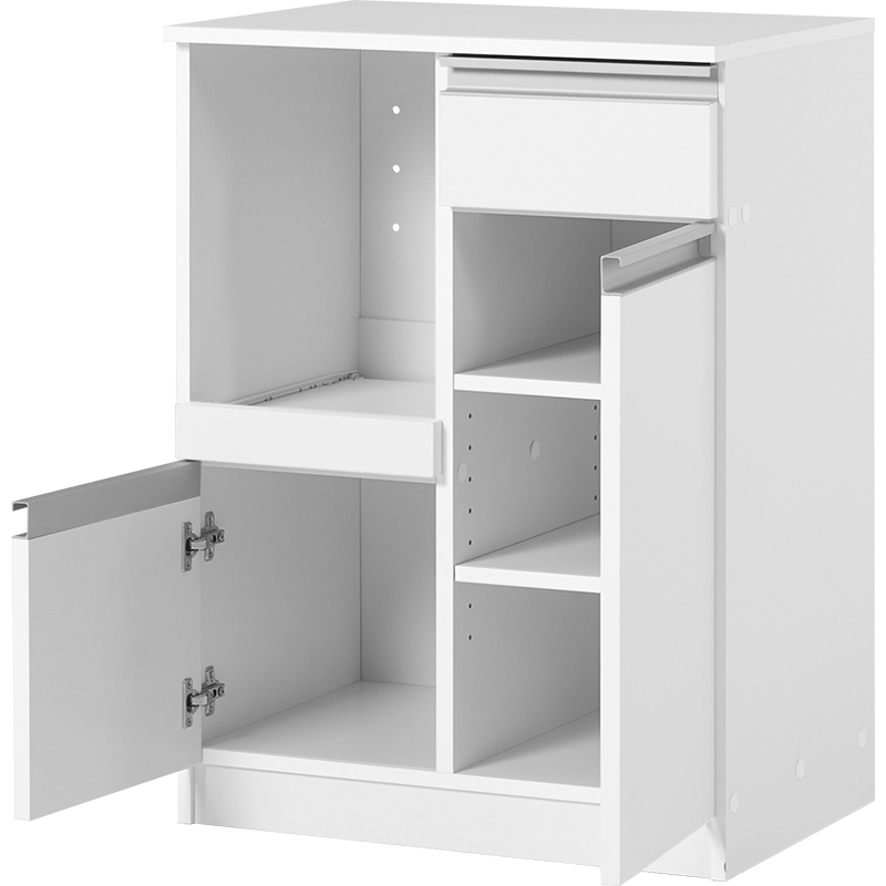 萩原 キッチンカウンター 扉収納タイプ 幅60cm ホワイト VKC-7142WH 1台(ご注文単位1台)【直送品】